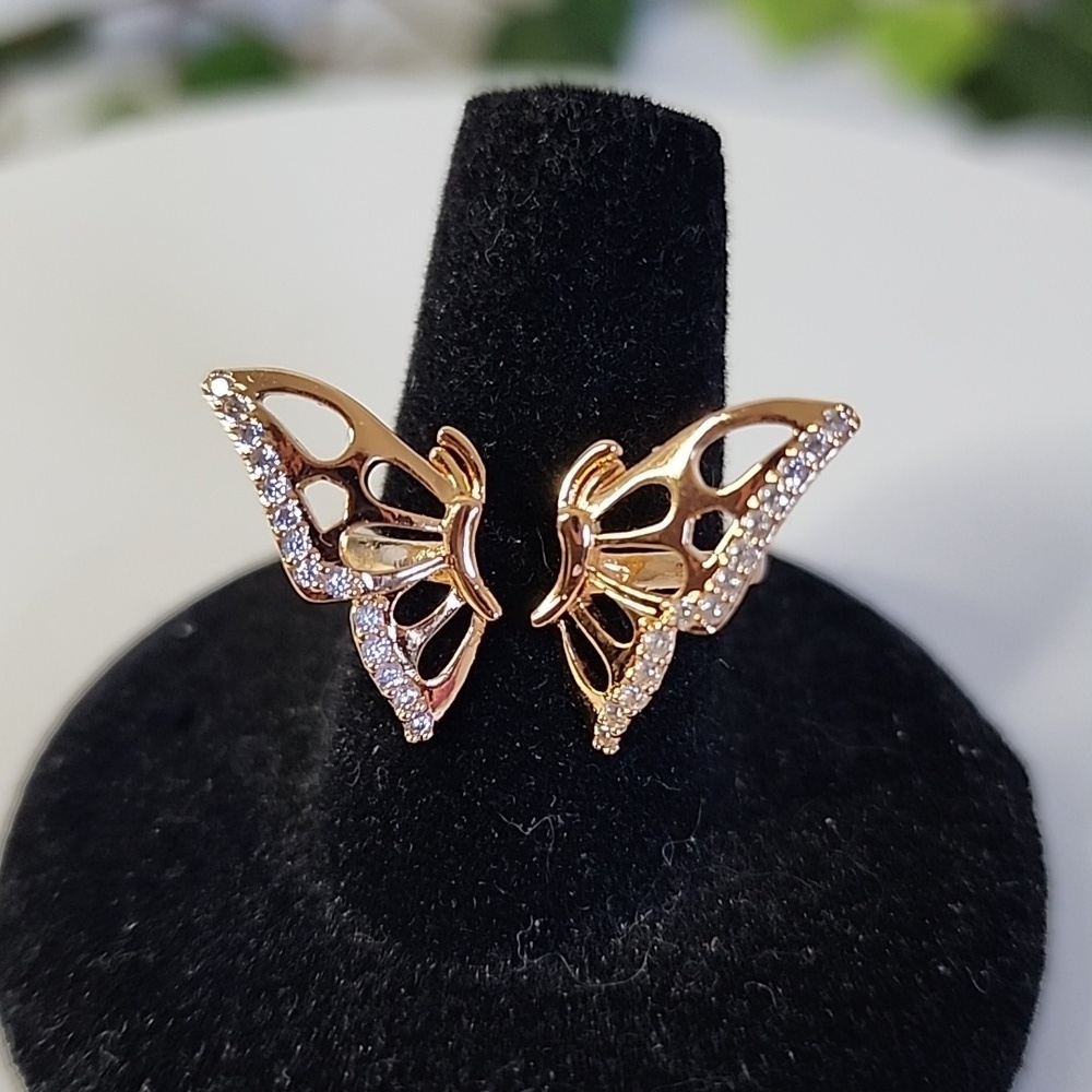 Gold Filled Butterfly Open Adjustable Ring